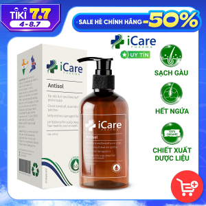 Thương hiệu: iCare Pharma Dầu gội dược liệu Antisol - Ngăn ngừa nấm da đầu, gàu, ngứa da đầu  283.000 ₫