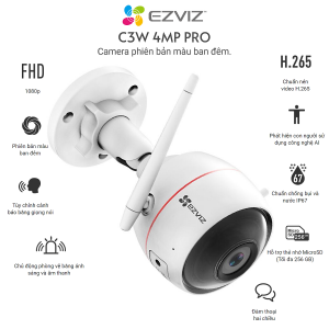 Thương hiệu: EZVIZ Combo Camera Wi-fi Trong Nhà EZVIZ C3W-PRO 2MP/4MP Kèm Thẻ Nhớ Kioxia 32GB/64GB - Hàng Chính Hãng   1.350.000 ₫