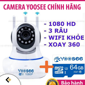 Thương hiệu: Yoosee Camera Wifi Trong Nhà Yoosee 3.0 Full HD, 3 Râu, Xoay 360 độ , Đàm Thoại 2 Chiều, Cảm Biến Báo Động – Hàng nhập khẩu   443.000 ₫