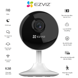 Thương hiệu: EZVIZ Camera wifi Ezviz mini CS-C1C-B Full HD 1080P Chính hãng chuẩn nén H265 mới , Đàm Thoại 2 Chiều Tích Hợp Chế Độ Nhà Thông Minh - Hàng Chính Hãng   505.000 ₫