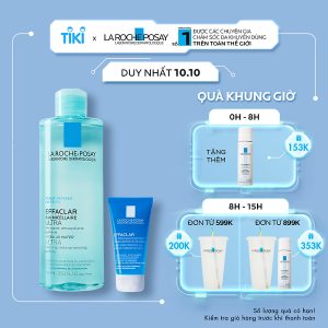 Thương hiệu: La Roche-Posay Bộ sản phẩm nước tẩy trang làm sạch sâu giàu khoáng dành cho da dầu mụn La Roche Posay Effaclar Micellar Water Oily Skin   439.000 ₫