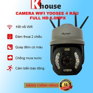 Thương hiệu: Yoosee Camera wifi Yoosee 4 Râu 17 Led FULL HD 6.0Mpx, Xoay 360° Chuyên Dụng Ngoài Trời - Hàng Nhập Khẩu   590.000 ₫