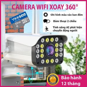 Thương hiệu: Yoosee Camera Wifi Yoosee 3.0 Mpx Full HD, Dòng Ngoài Trời Xoay 360° 4 râu 20 LED Xem Đêm Có Màu-Đàm Thoại 2 Chiều-Phát Hiện Chuyển Động Chống Trộm-Hàng Nhập Khẩu   710.000 ₫
