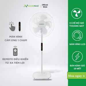 Quạt Cây Đứng Nanomax Có Điều Khiển Từ Xa, Màn Hình Lcd Cảm Ứng, Công Suất 45w Với 2 Chế Độ Gió Riêng Biệt  ₫590.000