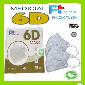 [Hộp 10c] Khẩu Trang 6D Mask PT, Khẩu Trang Y Tế Kháng Khuẩn Chính Hãng   ₫10.500 - ₫27.500