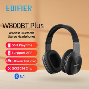 Edifier W800BT Plus Tai nghe không dây chống ồn qua tai Bluetooth V5.1 40mm Trình điều khiển lên đến 55 giờ Tai nghe âm thanh nổi hỗ trợ AptX   759.000 ₫