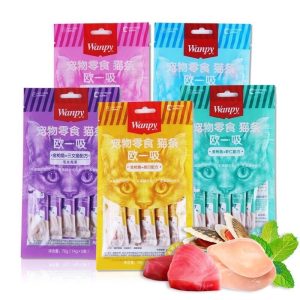 Súp thưởng WANPY TREAT cao cấp cho mèo - gói 5 thanh x 14gr soup thưởng thức ăn cho mèo   22.000 ₫