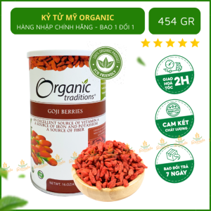 [Loại 1] Kỷ Tử Hữu Cơ - Kỉ Tử Khô Organic Mỹ Chất Lượng Hộp 454gr - (Hạt Ngon)   173.000 ₫