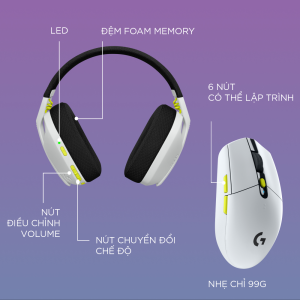 [Nhập LOGIMAY3 giảm 10% đơn từ 800K] Combo Game Không Dây Logitech G: Chuột Lightspeed G304 SE và Tai nghe Bluetooth G435 SE, tương thích PC,MAC PS4 PS5, Micro kép tích hợp   2.089.000 ₫
