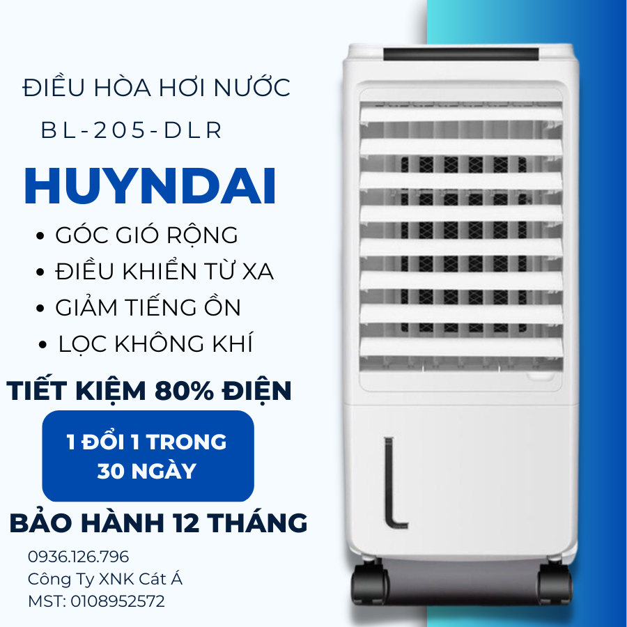Mã BL205DLR Quạt điều hòa hơi nước Huyndai điều khiển từ xa Máy làm
