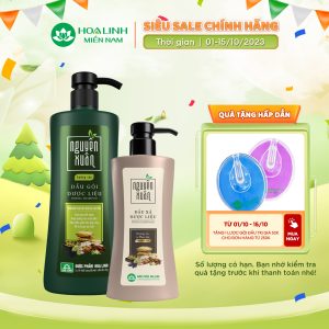 Bộ Dầu gội 450ml và Dầu xả 180ml Nguyên Xuân xanh dưỡng tóc - Dành cho tóc khô xơ, hư tổn  197.000 ₫