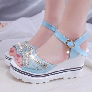 [Bán Chạy] Xăng Đan Đế Xuồng Thời Trang Mùa Hè Cho Nữ Xăng Đan Đế Xuồng La Mã Xăng Đan Hở Ngón Pha Lê Xăng Đan Gót Dốc Xăng Đan Đế Xuồng Đế Dày Chống Mòn G  186.340 ₫