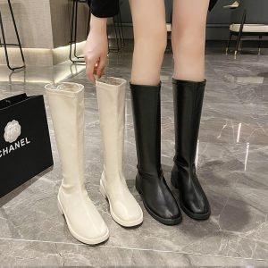 Bốt đùi cổ cao da mềm siêu xinh, Giày Boot đùi nữ thời trang da PU mềm lot nỉ dễ phối đồ MSP 258  165.000 ₫
