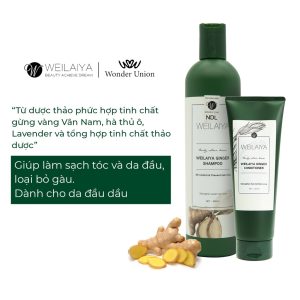 Cặp dầu gội đầu và dầu xả tóc thảo dược Weilaiya gừng trắng giúp ngăn rụng và kích thích mọc tóc 560.000 ₫