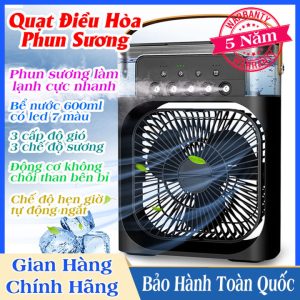Quạt Điều Hòa Hơi Nước Mini - Quạt Phun Sương Mini Làm Mát Để Bàn 3 chế độ tích hợp đèn led 7 Màu , hẹn giờ -dc5078  139.438 ₫