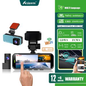 Asawin A4M Camera hành trình 2K Adas Wifi siêu HD 1440P Kênh đôi Trước và sau DashCam Tầm nhìn ban đêm Kiểm soát ứng dụng Máy ảnh ô tô camera Máy ghi âm lái xe  818.888 ₫