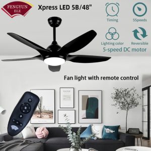 FENGYUN Quạt trần DC 48 inch có đèn led, Quạt trần có thể thu vào/điều chỉnh độ sáng/quạt trần có đèn led điều khiển từ xa hỗ trợ tốc độ/Thời gian/Dao luân phiên Cho phòng khách, phòng ngủ, tầng hầm  1.296.000 ₫