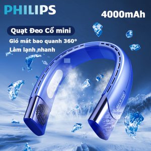 Philips Quạt Đeo Cổ Mini Không Cánh Cầm Tay，quạt treo cổ siêu mát，Quạt Quàng Cổ Tích Điện Hình Con Vật Pin Lớn,4000mAh，Màn hình kỹ thuật số，5 Chế Độ Kèm Bộ Sạc USB Tiện Lợi  457.909 ₫