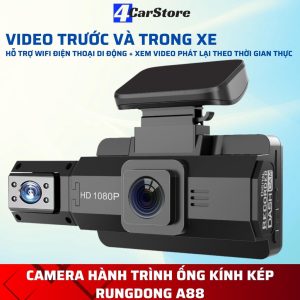 (FREESHIP TOÀN QUỐC) Camera hành trình xe ô tô Rundong A88 ống kính kép 1080P | Wifi App kết nối di động, Camera giám sát hồng ngoại xoay 360°  950.400 ₫