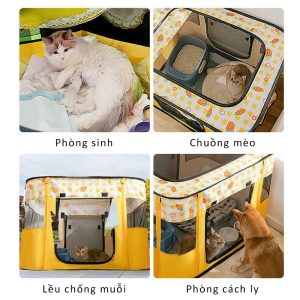 Petslover cho mèo trong nhà có thể gập lại Phòng giao hàng Lều mèo Chuồng mèo Nhà lưới cho thú cưng có thể kết hợp làm chuồng đẻ  239.000 ₫