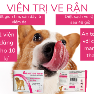 Armecide -Tẩy ve ghẻ rận giun sán dây dành cho chó  45.000 ₫