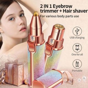 Bút Tỉa Lông Mày Cao Cấp - Máy Tỉa lông Thẩm Mỹ Cho Phái Đẹp. Máy tỉa lông mày 2 trong 1 có thể sạc lại kèm bút có đèn tiện dụng, bút tỉa Lông mày đa năng Thế Hệ Mới  150.000 ₫