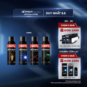 [ Tặng thêm 40% dung tích ] Xịt khử mùi X-Men For Boss Intense/ Luxury/Legend/Motion 210ml - Hương nước hoa châu Âu  101.000 ₫