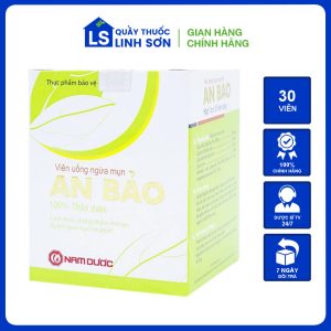 (Bản Gold)Viên uống ngừa mụn An Bảo - Sạch mụn, Hết thâm, Mờ sẹo, Ngăn ngừa mụn tái phát  39.000 ₫