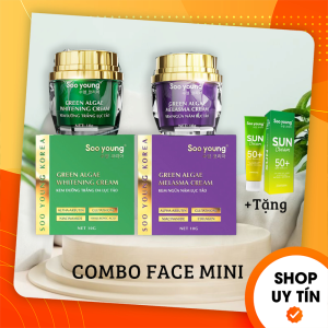 [Chính Hãng 100%] Combo Kem Ngày, Face Đêm Size 10 Gram Soo Young Lục Tảo tặng Chống Nắng 10ML  135.000 ₫
