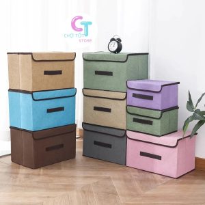 [9K] Hộp vải Đựng Đồ Đa Năng( Lẻ/Combo 2) Thùng Đựng Quần Áo Đồ Chơi Gấp Gọn Bằng Vải Cứng Cáp Có Nắp Đậy 88188  56.999₫