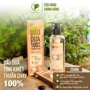 Dầu Dừa Kim Long nguyên chất 100% (100ml - 1000ml) - Thuần chay - Dầu dừa dưỡng tóc, súc miệng, dưỡng da, massage  94.999₫