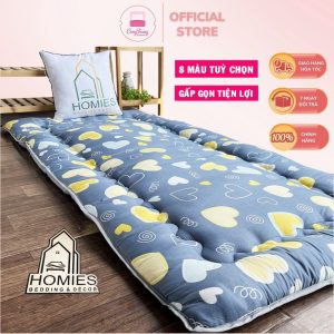 Topper nệm bông xuất Nhật HOMIES cao cấp , Đệm Topper ngủ trưa văn phòng, Tấm làm mềm đệm cotton mềm mại (Đủ Kích Thước) 138.600₫