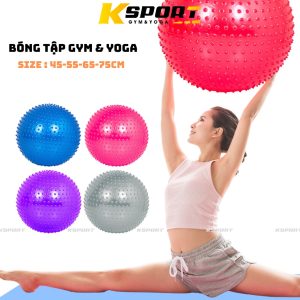Bóng tập Yoga,Gym Gai Massage (Size 45, 55, 65, 75CM) Tặng Kèm Bơm Chân Không( Bóng Gai)
