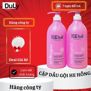 Dầu gội xả collagen HE TEPI 1000Ml Hồng mượt tóc hương nước hoa - kiềm dầu - hỗ trợ chống rụng tóc 140.000₫