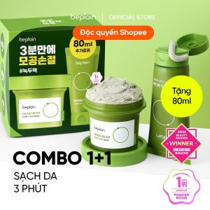 [Beplain X Hannah Olala] [Độc quyền Shopee 200ml] Mặt nạ đất sét BEPLAIN từ đậu xanh se khít lỗ chân lông giảm mụn đầu đen 120ml 428.000₫